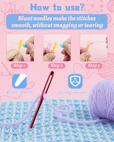 FIVEIZERO 19 Pcs Yarn Needles Set, Assorted Yarn Needles Bent Tapestry Needle Weaving Needle Darning Needles Plastic Needles Large Eye Blunt Knitting Needles for Sewing Crochet 03 - color: Colorful 19PCS