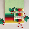 Benzie Design Wool Felt, 10 pcs 9"x12" with Matching DMC Embroidery Floss in Classic Christmas Colors, 1 mm Thick, Soft & Pliable, Wool Blend Felt, Christmas 9"x12" & Floss