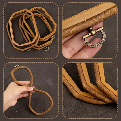 Framendino, 3 Pack Imitation Wood Embroidery Hoops Cross Stitch Craft Hoop Frame for Sewing 5.9"x 7.87" - size: 5.9"x 7.87"