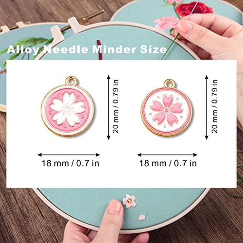 GUPENG Pink Sakura Cross Stitch Supplies Needle Minder , Embroidery Magnetic Needle Holder，Needlework and Embroidery Accessories（2 PCS） (csljmy20220825-0004)