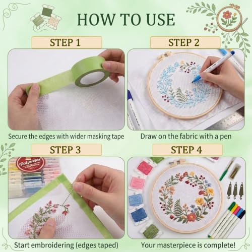 2 Pcs 18 Mesh Professional Blank Needlepoint Canvas Kit with Tools