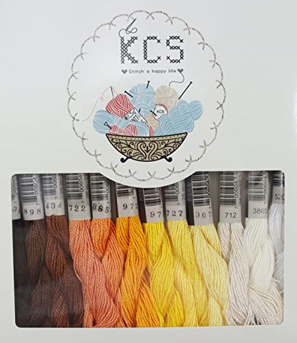 KCS 328 Yards(300 Meters) Mercerized Pearl Cotton Crochet Needlepoint Thread,Size 5, 12 skeins,Mixed Color 06 - color: 12color06, size: 12 skeins