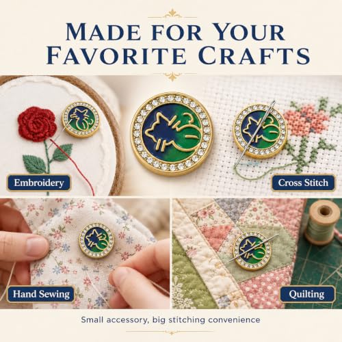 2Pack Magnetic Needle Minder for Embroidery, Cute Enamel Cat