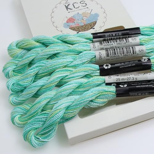 KCS 162 Yards(150 Meters) Mercerized Pearl Cotton Crochet Needlepoint Thread,Size 5,6 skeins,4040 - color: 4040