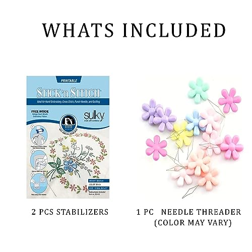 Stick N Stitch Water Soluble Stabilizer for Embroidery Twelve Sheets of 8-1/2 x 11 (Pack of 2)- Garizze Embroidery Paper- Embroidery Patterns Transfers- Wash Away Stabilizer for Embroidery in GARIZZE