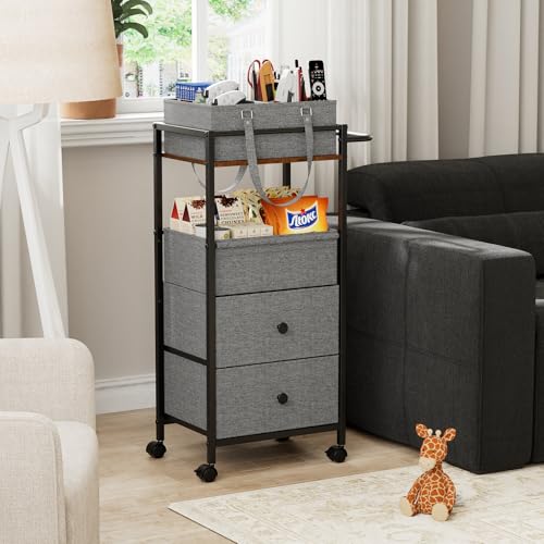 3In1 Modanais Baby Diaper Caddy Organizer Cart with Drawers, Black - color: Black