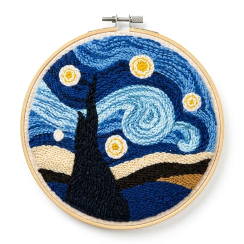 Meoe&heome Punch Needle Kit for Beginners, DIY Embroidery Set with 20+ Patterns(Starry Sky) - color: Starry Sky