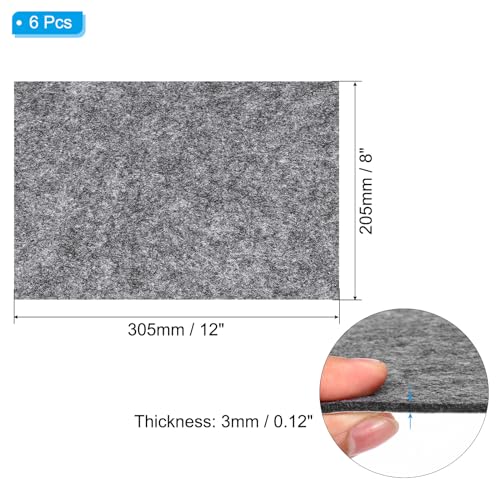 PATIKIL 12x8 Inch Lamp Base Felt, 6Pack 3mm Thickness Rectangle Felt Furniture Pad Soft Adhesive Non-Slip Anti-Scratch Backed Felt for Lamp Furniture DIY Craft, Grey - color: Grey, size: 12x8 Inch