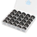 Simthread 25pcs Size L SA155 60WT Prewound Bobbin Thread - Black - color: 60wt 25Black