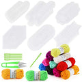 Pllieay 60 Pieces Mesh Plastic Canvas Kit Including Clear Plastic Canvas