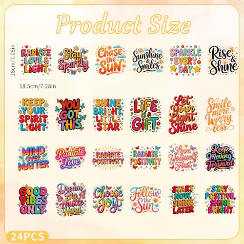 Inspirational Quote DTF Transfers Ready to Press 24 Pcs - color: Inspirational Quote