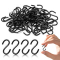 50PCS 1 Inch S Hooks, Black Mini Small S Hooks, Carbon Steel - size: 1 Inch