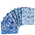 Fat Quarters Quilting Cotton Fabric Bundles for Sewing-10 PCS Blue Floral - color: New Blue Floral