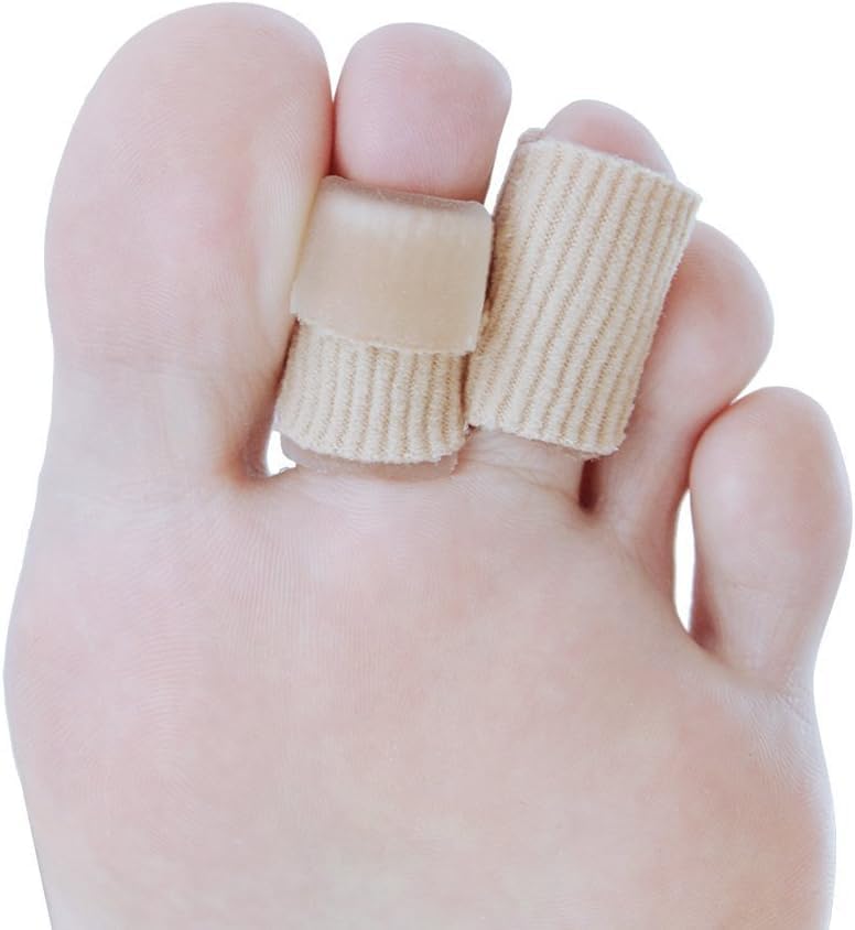 Sohler 6 Packs Closed Toe Caps Finger Covers Sleeve Protectors, Elastic Fabric Lined with Soft Gel (Medium 9/16" x 2-1/2") - size: Medium 9/16"x 2-1/2"