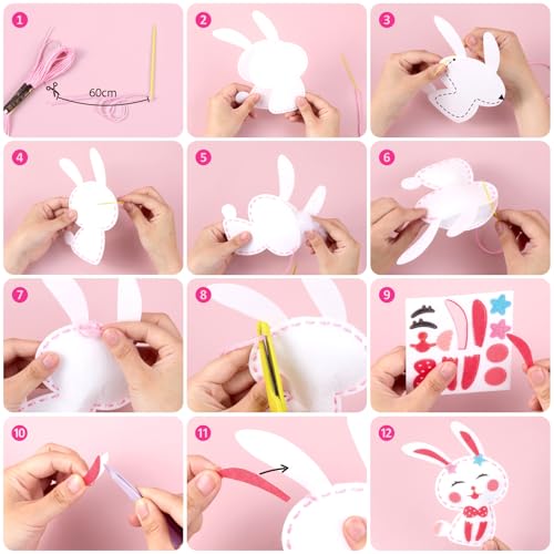 Sewing Kit for Kids, 10 Easy DIY Project of Stuffed Animal with Instruction - color: animal dolls felt sewing kits