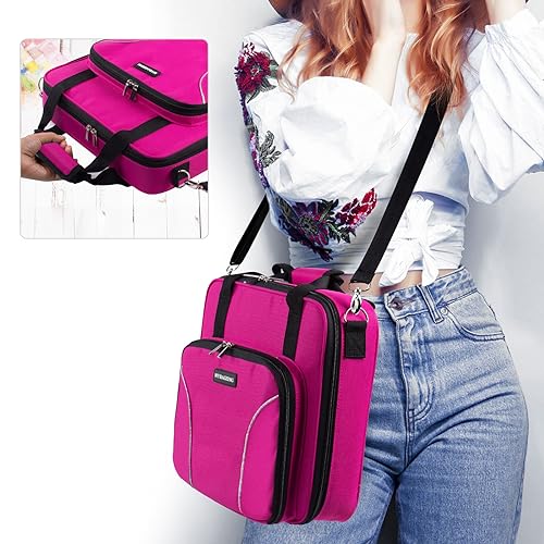 Large Embroidery Bag, Cross Stitch Organizer & Needlepoint Project Bag - color: Power Pink