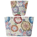 2 PCS Makeup Bag Set Cute Small Cosmetic Bag for Purse - color: Flower Garden White