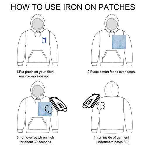 Boao 104 Pcs Iron on Letters Patches for Fabric,Blue - color: Blue