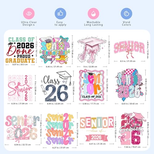 Senior Iron on Transfers Heat Transfer Viny 21pcs - color: halloween patterned
