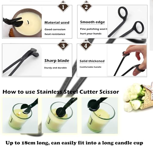 28 PCS Beginners Candle Making Kit for Adults with 200 ft Candlewick,Long Large-Eye Candle Piercing Needle and Wick Cutter 7INCH,Wick Inserting Tool Mold Punch Needle with Hook Eye for Moulds - color: 28PCS