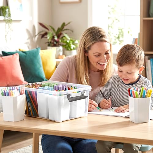 Citylife 17QT Craft Organizers and Storage bins with Lids, Marker Organizer - size: 1 Pack-17 QT