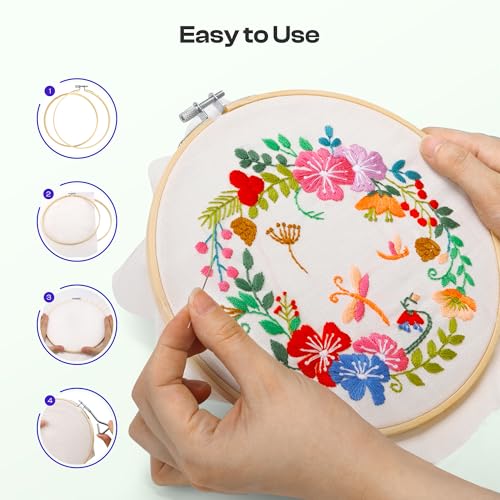 Caydo 6 Pieces 8 Inch Embroidery Hoop with Metal Screw - style: 8 INCH