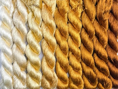 100% Mulberry Silk Embroidery Thread 9 Colors 110m Each (46) - color: 46