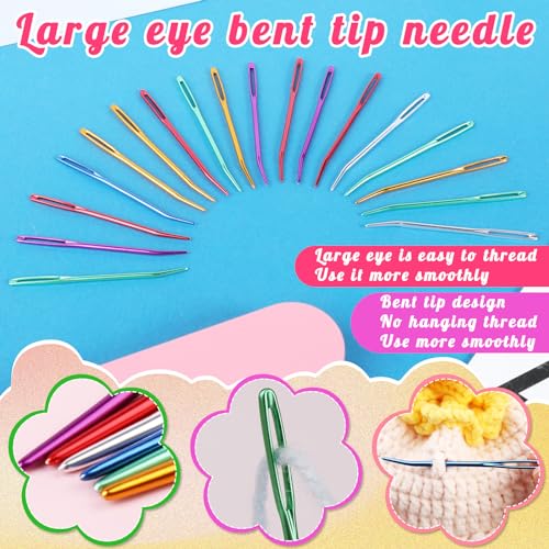 12 Pcs Yarn Darning Tapestry Needles, 6 Colors Large Eye Blunt Yarn Needle - style: 12PCS