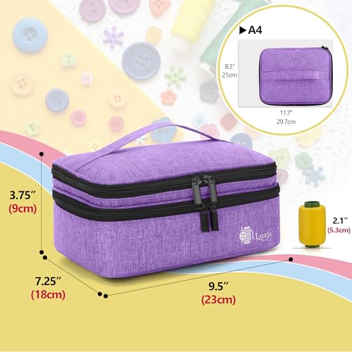 Luxja Double-Layer Medium Sewing Organizer, Purple - color: Purple, size: Medium