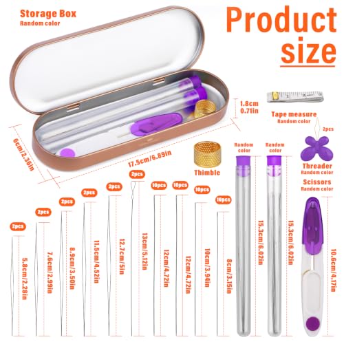 GarfxG 60 PCS Beading Needles Set with 10 Sizes Beading Seed Needles - style: 60 PCS