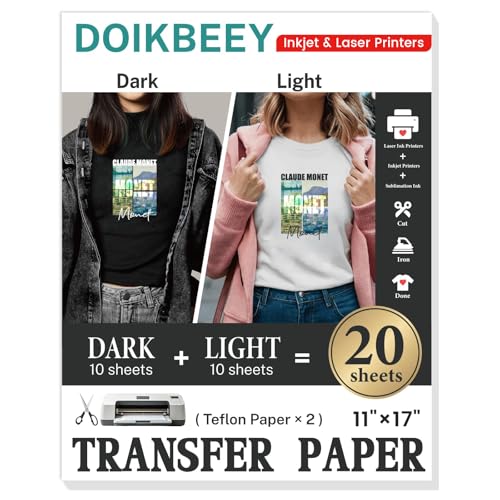 Heat Transfer Paper - 20 Sheets, 11" X 17" Mixed Iron On Transfer Paper - color: Mix(20 Sheets)