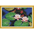 ITSTITCH Stamped Cross Stitch Kits for Adults Full Range of Cross Stitching Preprinted Pattern 11CT DIY Embroidery Needlepoint Starter Kits-The Water Lily ，16.5×11.4 inch - color: The water lily ，16.5×11.4 inch