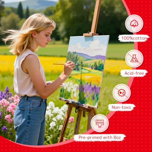 Simetufy 11 x 14 inch 12 Pack Painting Canvas Panels, Canvas Boards - size: 11"x14"