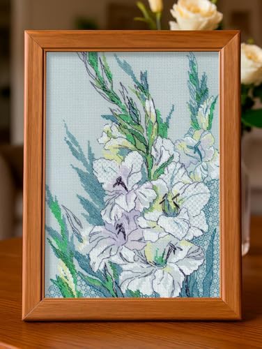 RIOLIS 2297 White Gladioli Counted Cross Stitch Kit 8.25 x 11.75 in