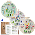 TenDawn Embroidery Kit for Beginners – 3PCS Floral Sampler Patterns, DIY Hand Embroidery Starter Set for Adults & Kids, Learning Stitches Craft Kit Gift