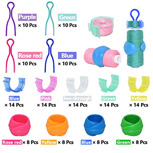 142 Pcs Bobbin Clamps Holders Thread Buddies, Bobbin Holder Clips Color Thread Clips Holder Silicone Spool Huggers Thread Holders for Embroidery Quilting Sewing Accessory Thread Spool Organizing