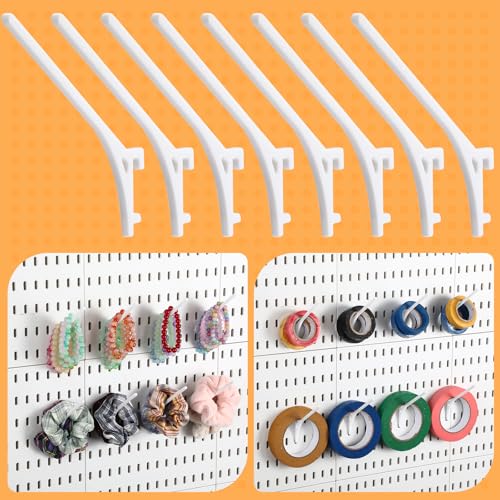 Geelin 20 Pcs White Pegboard 45° Spool Hooks Pegboard Accessories - color: White