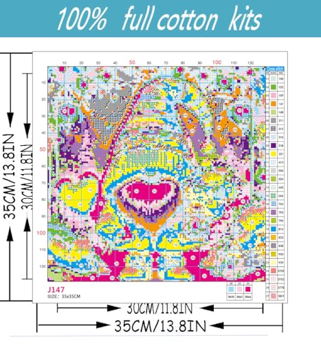 Valentine's Day Stamped Cross Stitch Kits for Beginner, Gnome Love Needlepoint Counted Cross Stitch Embroidery Kits for Adults, 11CT Flowers Dimensions Counted Cross Stitch Patterns Arts Craft Kits - color: Valentine 2