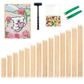 SMUAENSS 28 Pcs Wooden Needlepoint Stretcher Bars 14 Sizes DIY Canvas Frame Kit for Embroidery Art Oil Painting Posters with Claw Hammer and Thumbtacks 6 to 20 Inch - size: 14 Size