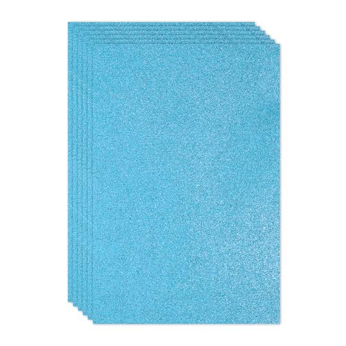 PATIKIL 2mm(1/10") Thick Non Adhesive Glitter Foam Sheet 16x24inch(40x60cm) Blue, EVA Shiny Foam Board for Craft, 6 Pcs - color: Blue