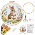 AZY Easter Embroidery Kit – Single Pre-Printed Floral Pattern with Adjustable Embroidery Hoop, Thread, Needle, Threader & Instructions – for Beginners and Cross Stitch Lovers - style: Easter embroidery