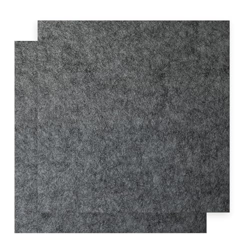 12" x 12" Felt Fabric Sheets for Crafts, Squares Felt Fabric Sheets, 1mm Thick, Non-Woven Felt Paper for DIY Sewing Craft, 2pcs (Dark Grey) - color: Charcoal Gray
