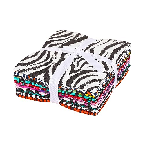 Craftido -25 Options- 100% Cotton Quilting Fabric Bundles 10pcs Fat Quarters 18”x21”-Medium Weight 5.2 oz- Soft Cotton for Quilting, Sewing Project, Patchwork, DIY Crafts – Fancy Animal - color: Fancy Animal