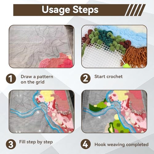 HERCHR Latch Hook Canvas,Rug Making Canvas Latch Hooking Mesh Fabric Blank Rug Hooking Mesh Canvas Kit DIY Mesh Sheet Multipurpose Rug Hooking Mesh for Embroidery Knit(100 * 150cm) - color: 100*150cm