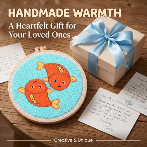 Harimau Punch Needle Kit Twelve Zodiac Signs Pattern,1Pc Embroidery Hoop, Essential Punch Needle Supplies,Ideal Punch Art for Beginners,DIY Adults Embroidery, Video Teaching - color: 65274