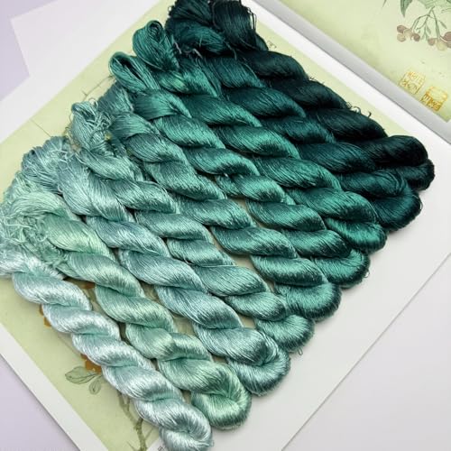 100% Mulberry Silk Embroidery Thread 9 Colors 22m Each (53) - color: 53