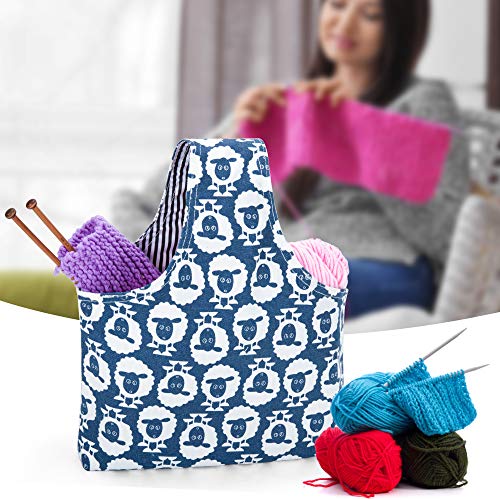 Teamoy Knitting Bag Tote, Travel Crochet Project Wrist Bag, Small, Sheep - color: Sheep, size: Small