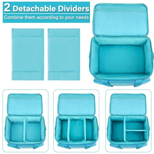 Double Layer Sewing Organizer Bag with Shoulder Strap, Blue - color: Blue
