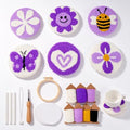 Nuoviyiya Punch Needle Coaster Kit for Adults Beginners, Complete Embroidery Kit with Adhesive Felt & Pre-Printed Patterns, Easy DIY Craft Set with Yarn, Hoop, Tools & Instructions