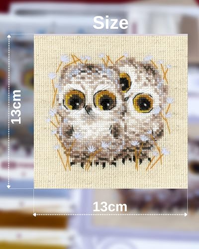 RIOLIS 1755 Little Owls Counted Cross Stitch Kit 5.12 x 5.12 in - style: Custom